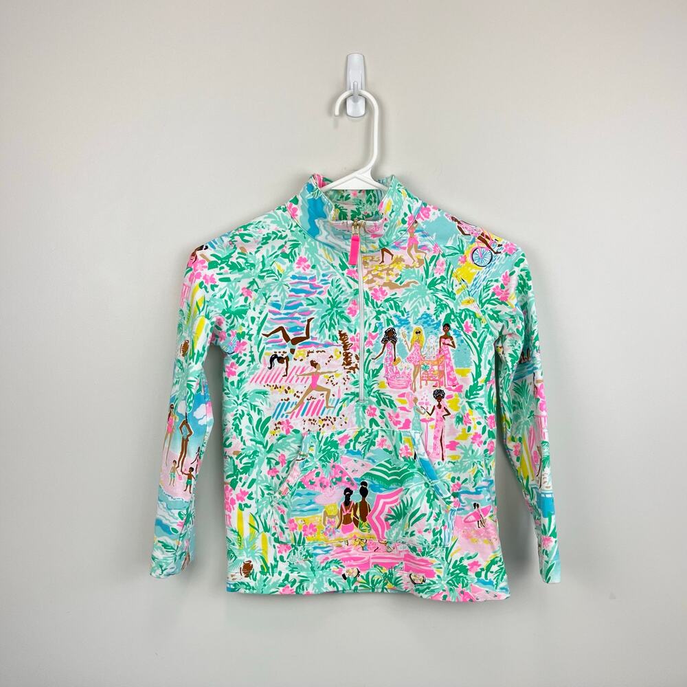 Lilly Pulitzer Girls Little Skipper Popover Multi Lets Get Together L 8-10